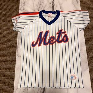 Majestic Mets Kids Jersey with Blue Stripes